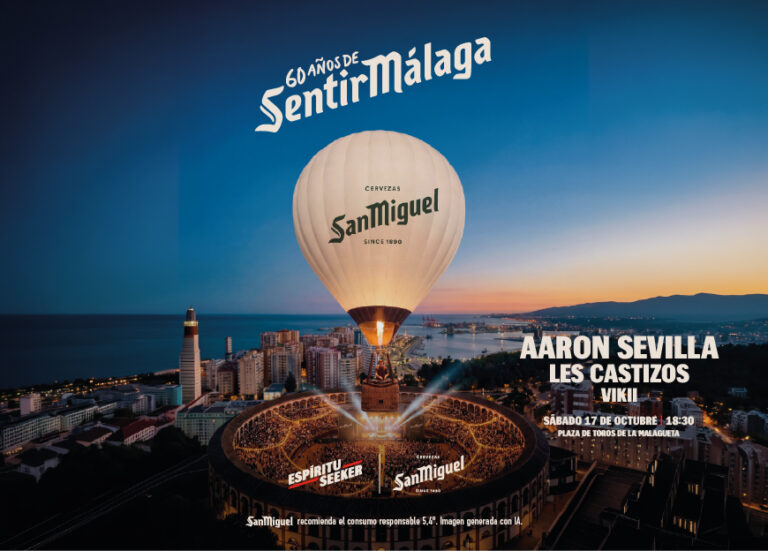 San Miguel eleva la celebración de sus 60 años en Málaga: un globo aerostático y un DJ Set de altura